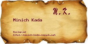 Minich Kada névjegykártya